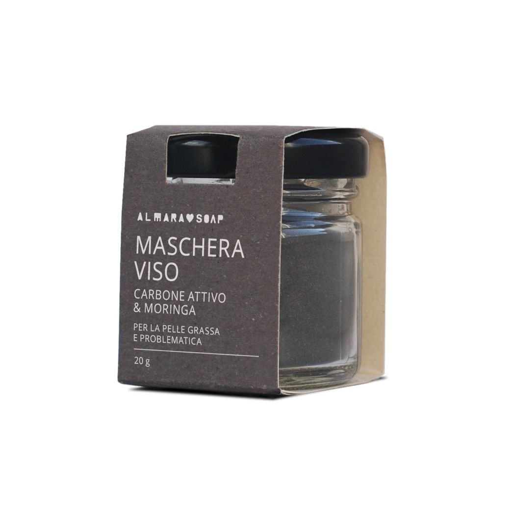 Maschera viso Carbone attivo & moringa (Clean Face Black)