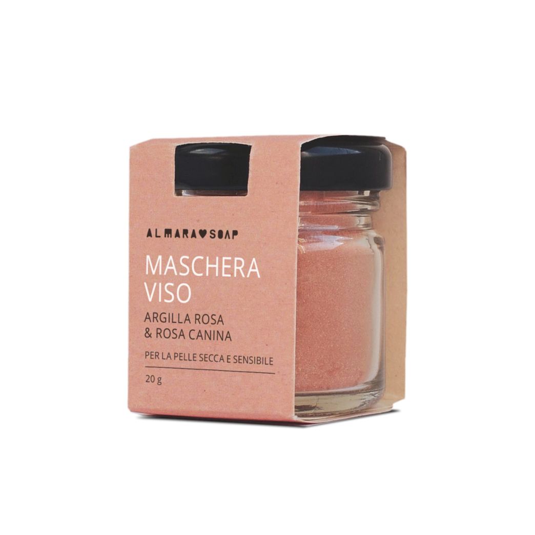 Maschera viso Argilla rosa e rosa canina (Pink Face)